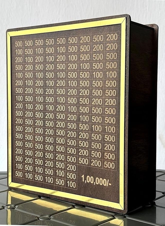 CESHTA Wooden Money Saving Box | Cash Saver Money Box with Counting Target | ₹1,00,000 Savings Challenge Piggy Bank | Coin & Cash Bank for Boys, Girls and Adult | Durable & Eco-Friendly - Image 5